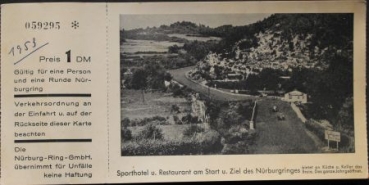 Nürburgring 1953 Eintrittskarte mit Preisabriss als Postkarte (7314)